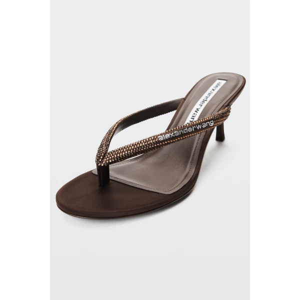 Alexander Wang Courtney 65mm Thong Logo Sandal in Brown | Sandals | Coveti