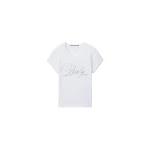 Alexander Wang Crystal Hotfix Baby Graphic Fitted Tee in White | Coveti