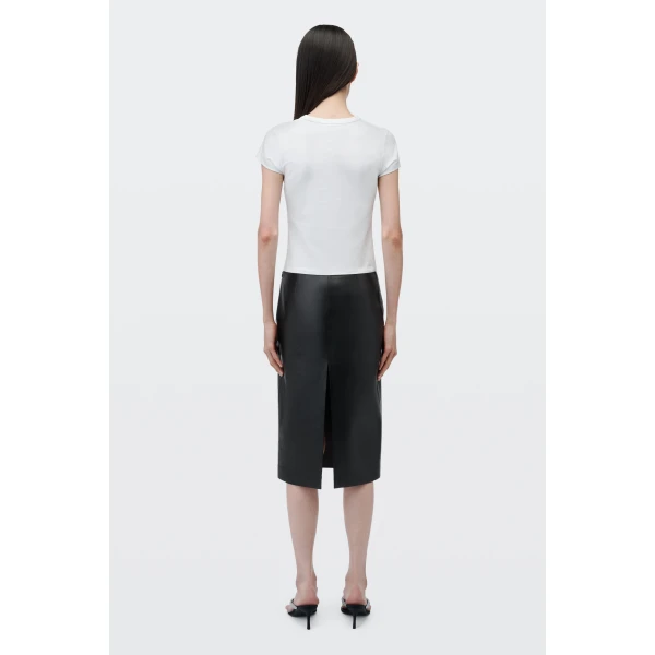 Alexander Wang Crystal Hotfix Baby Graphic Fitted Tee in White | T-shirts | Coveti