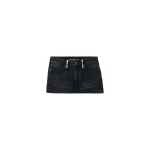 Alexander Wang Crystal Hotfix Belt Loop Denim Mini Skort in Grey Aged | Coveti
