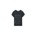 Alexander Wang Crystal Hotfix Card Graphic Fitted Tee in Washed Black | Coveti