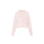 Alexander Wang Crystal Hotfix Cropped Cardigan in Light Pink | Coveti