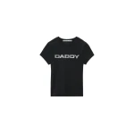 Alexander Wang Crystal Hotfix Daddy Graphic Fitted Tee in Black | Coveti