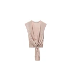 Alexander Wang Crystal Hotfix Deep V-Neck Knotted Tank in Nude | Coveti