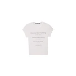 Alexander Wang Crystal Hotfix Gradient Logo Fitted Tee in White | Coveti