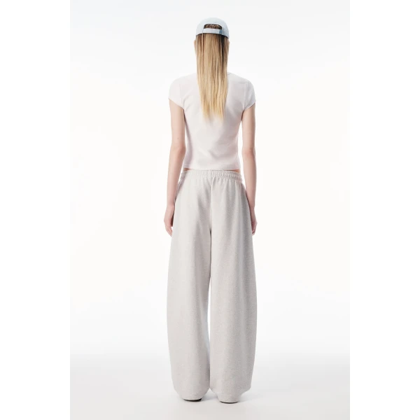 Alexander Wang Crystal Hotfix Gradient Logo Fitted Tee in White | T-shirts | Coveti