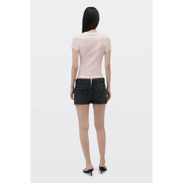 Alexander Wang Crystal Hotfix I Heart AW Tee in Light Pink | T-shirts | Coveti