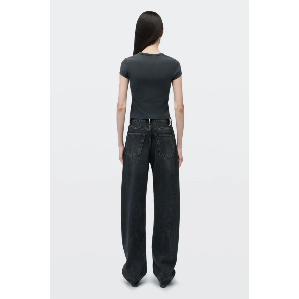 Alexander Wang Crystal Hotfix I Heart AW Tee in Washed Black | T-shirts | Coveti