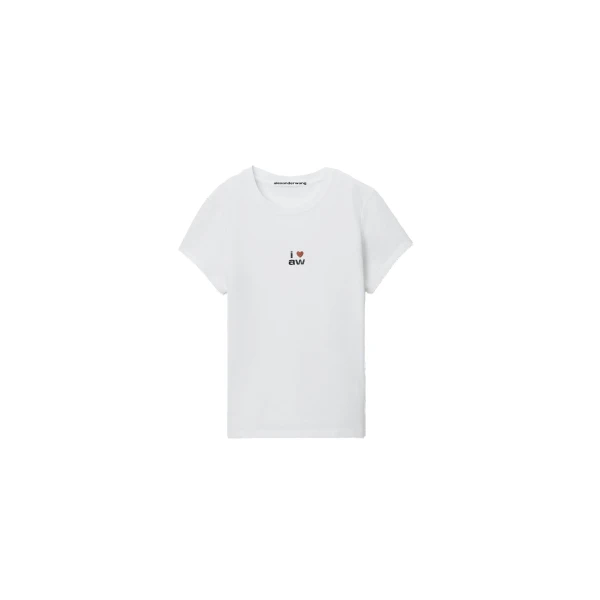 Alexander Wang Crystal Hotfix I Heart AW Tee in White | Coveti