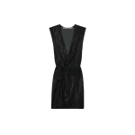 Alexander Wang Crystal Hotfix Knotted Deep V-Neck Tank Dress in Black | Coveti