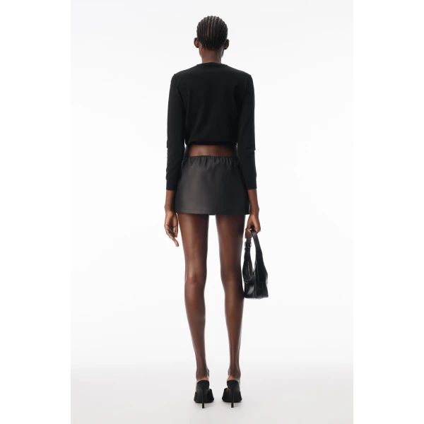 Alexander Wang Crystal Hotfix Logo Cardigan in Black | Cardigan | Coveti