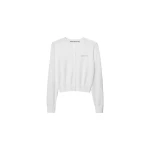 Alexander Wang Crystal Hotfix Logo Cardigan in Soft White | Coveti