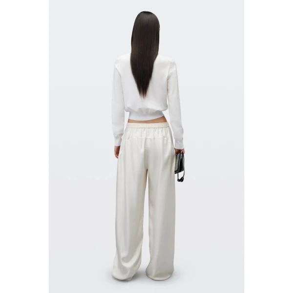 Alexander Wang Crystal Hotfix Logo Cardigan in Soft White | Cardigan | Coveti