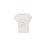 Alexander Wang Crystal Hotfix Pinwheel Fitted Tee in White | Coveti