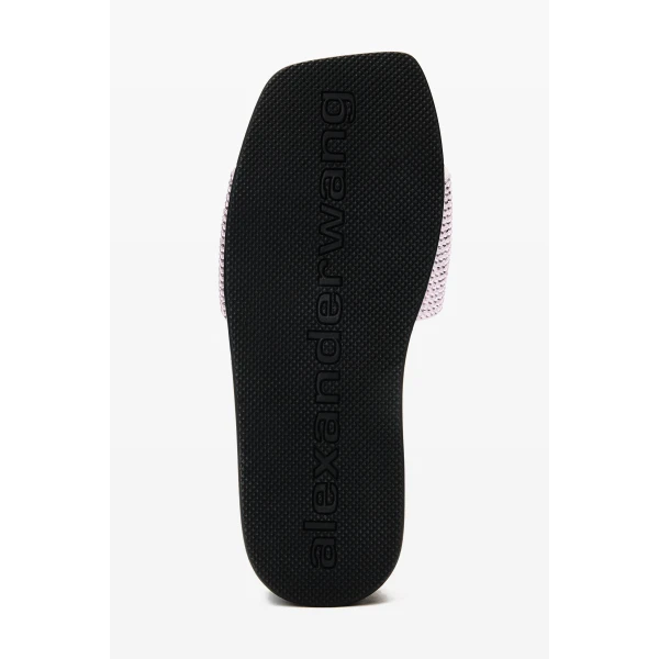 Alexander Wang Crystal Hotfix Pool Slide in Pink | Flip Flops & Slides | Coveti