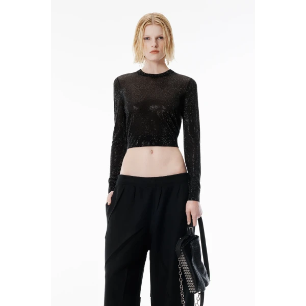 Alexander Wang Crystal Hotfix Pullover in Black | Sweaters | Coveti