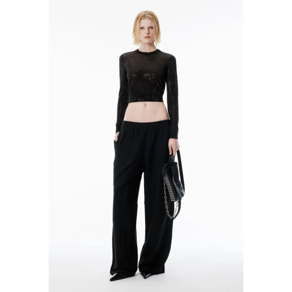 Alexander Wang Crystal Hotfix Pullover in Black | Sweaters | Coveti