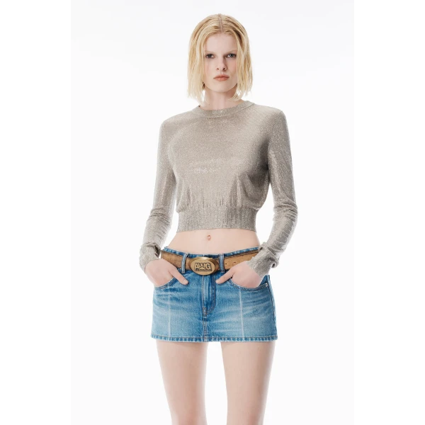 Alexander Wang Crystal Hotfix Pullover in Champagne | Sweaters | Coveti