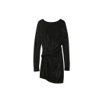 Alexander Wang Crystal Hotfix Twist Boatneck Dress in Black | Coveti