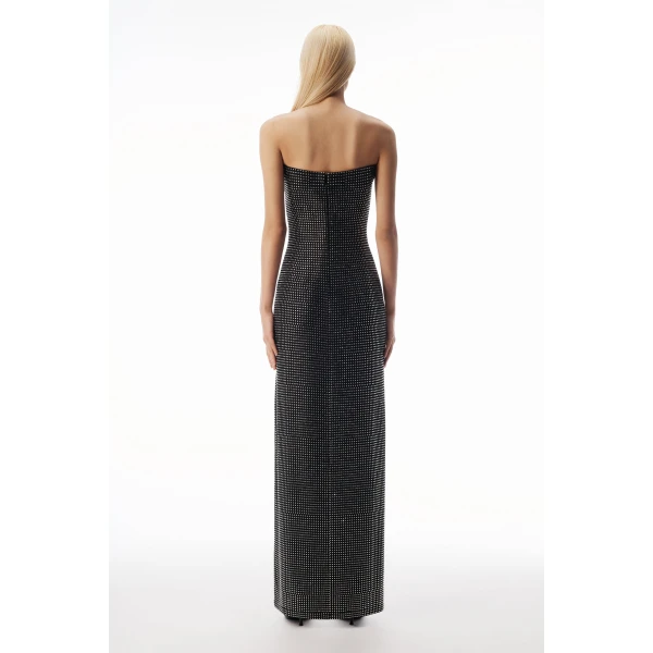 Alexander Wang Crystal Strapless High-Low Mini Dress in Black | Mini Dresses | Coveti