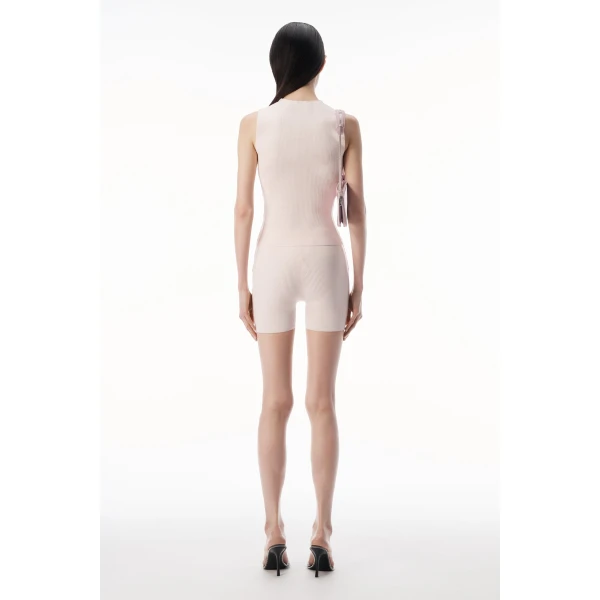 Alexander Wang Debossed Logo Bike Short in Ballet Pink | Shorts | Coveti