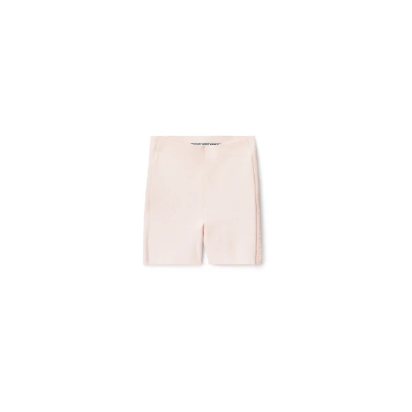 Alexander Wang Debossed Logo Bike Short in Ballet Pink | Coveti