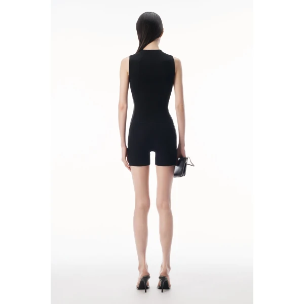 Alexander Wang Debossed Logo Bike Short in Black | Shorts | Coveti