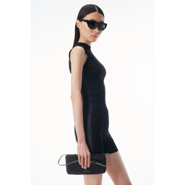 Alexander Wang Debossed Logo Bike Short in Black | Shorts | Coveti