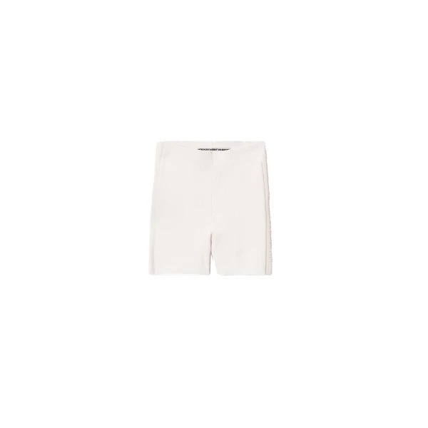 Alexander Wang Debossed Logo Bike Short in Optic White | Coveti