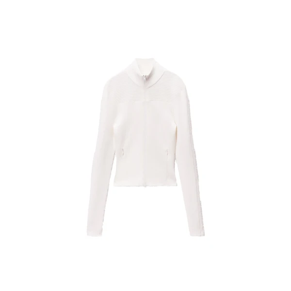 Alexander Wang Debossed Logo Fitted Jacket in Optic White | Coveti