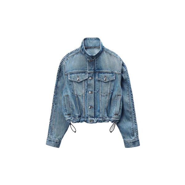 Alexander Wang Denim Track Jacket in Vintage Light Indigo | Coveti