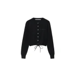 Alexander Wang Drawstring Hem Cardigan in Black | Coveti