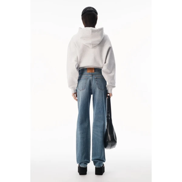 Alexander Wang EZ Crystal Hotfix Mirror Logo Jean in Vintage Medium Indigo | Denim | Coveti