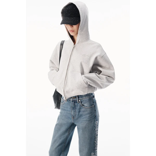 Alexander Wang EZ Crystal Hotfix Mirror Logo Jean in Vintage Medium Indigo | Denim | Coveti
