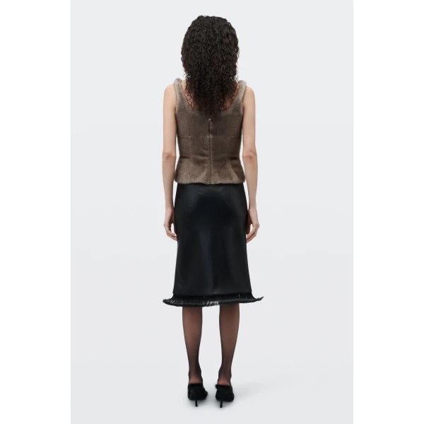 Alexander Wang Faux Fur Fitted Tank in Grey | Sleeveless | Coveti