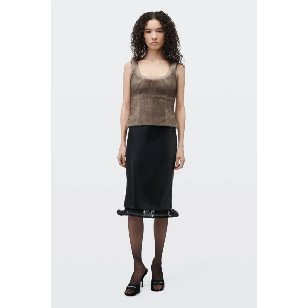 Alexander Wang Faux Fur Fitted Tank in Grey | Sleeveless | Coveti