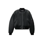 Alexander Wang Faux Fur Lined Bomber Jacket in Black | Coveti