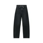 Alexander Wang Float Mid-Rise Relaxed Crystal Hotfix Belt Loop Jean in Grey Aged | Coveti