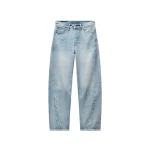 Alexander Wang Float Mid-Rise Relaxed Crystal Hotfix Belt Loop Jean in Vintage Bleach Blue | Coveti