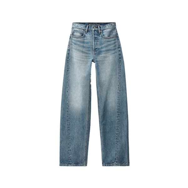 Alexander Wang Float Mid-Rise Relaxed Shadow Pocket Jean in Authentic Light Indigo | Coveti