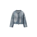 Alexander Wang Glazed Denim Jacket in Glazed Vintage Indigo | Coveti