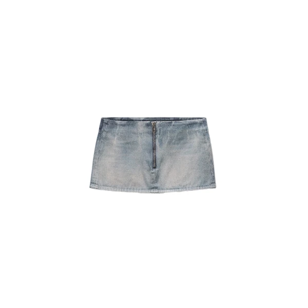 Glazed Denim Mini Skirt in Glazed Vintage Indigo