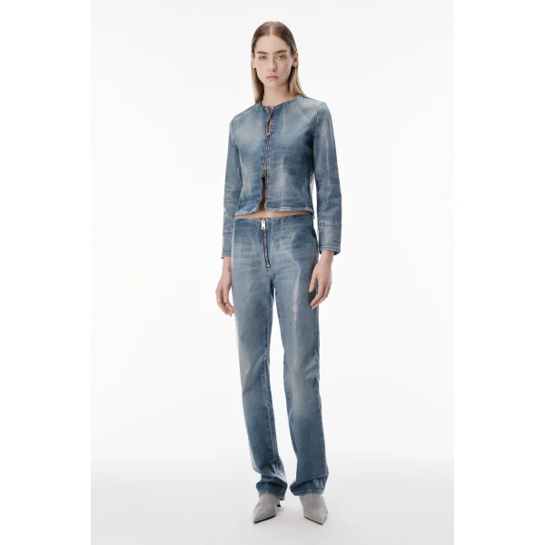 Alexander Wang Glazed Denim Slim Pant in Glazed Vintage Indigo | Denim | Coveti