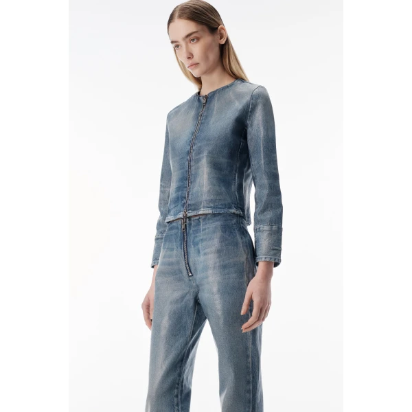 Alexander Wang Glazed Denim Slim Pant in Glazed Vintage Indigo | Denim | Coveti