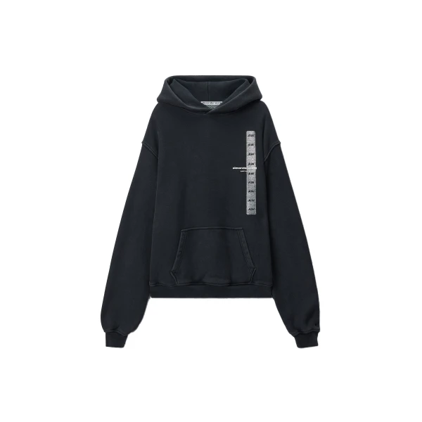 Alexander Wang Graphic Hoodie in Washed Black | Coveti