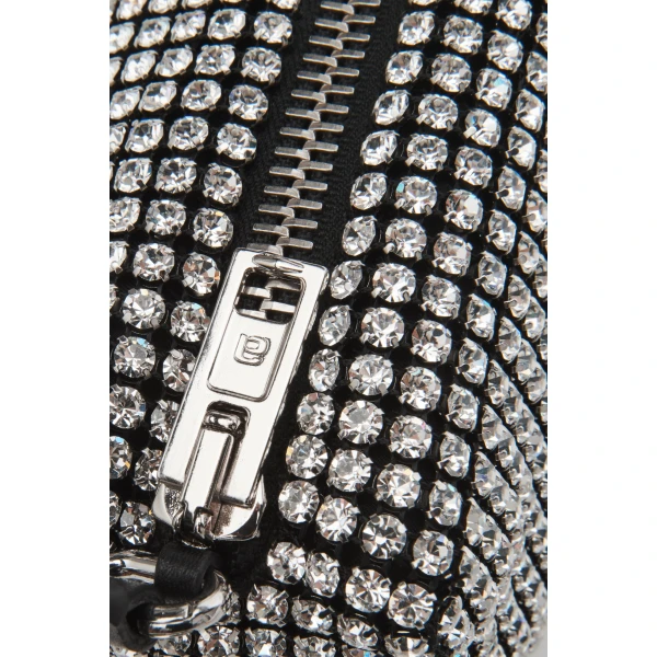 Alexander Wang Heiress Pouch in Crystal Hotfix Mesh in White | Clutch Bags | Coveti