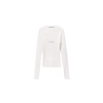 Alexander Wang Jacquard Logo Long Sleeve Crewneck Top in White | Coveti