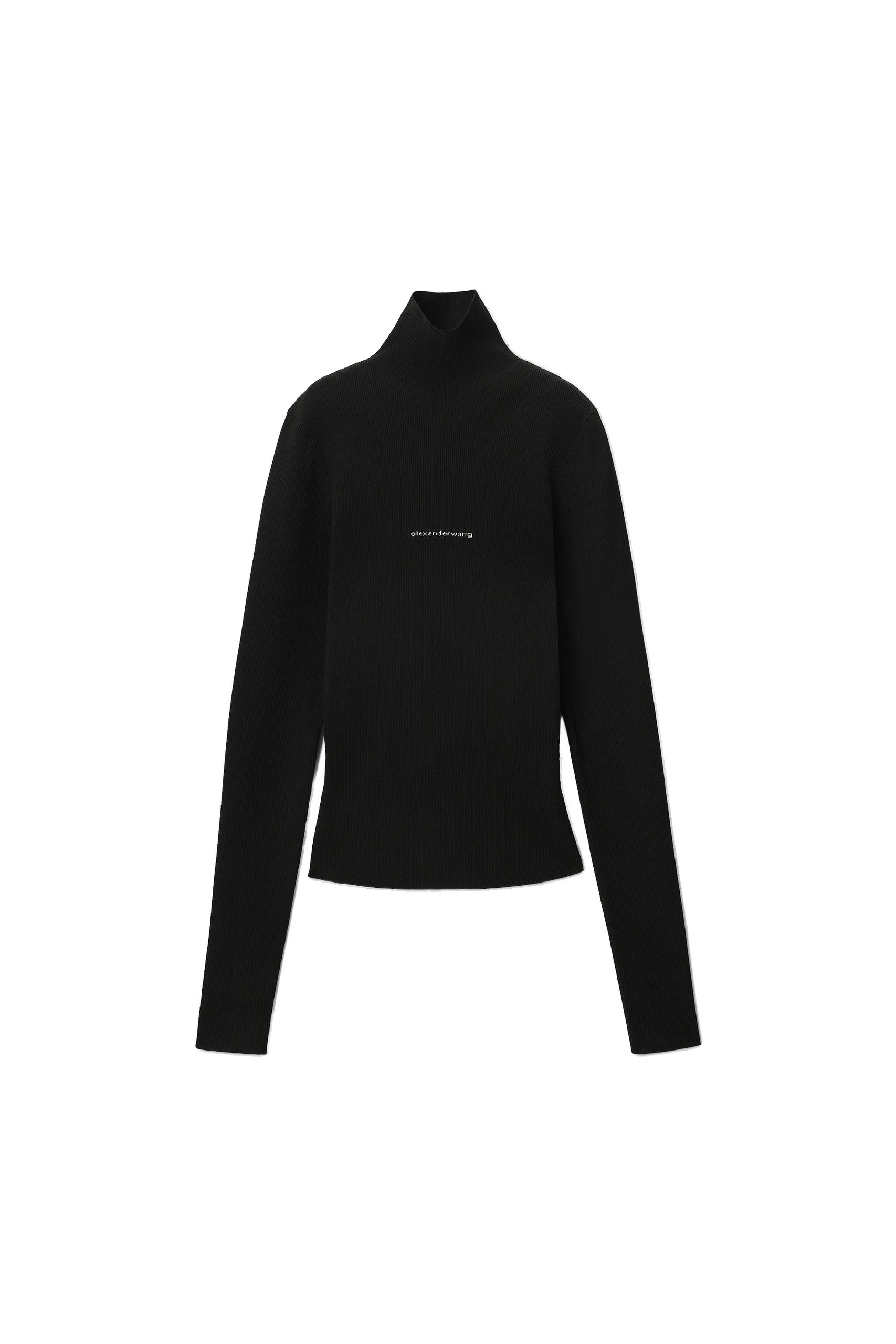 Alexander Wang Jacquard Logo Turtleneck in Black Alexander Wang Jacquard Logo Turtleneck in Black | Coveti