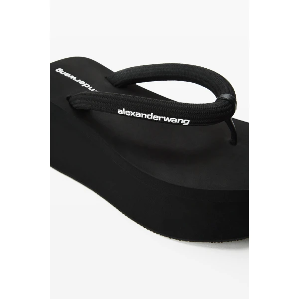 Alexander Wang Jenna 85mm Thong Platform Sandal in Black | Sandals | Coveti