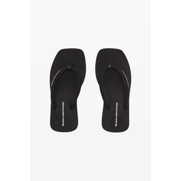 Alexander Wang Jenna 85mm Thong Platform Sandal in Black | Sandals | Coveti